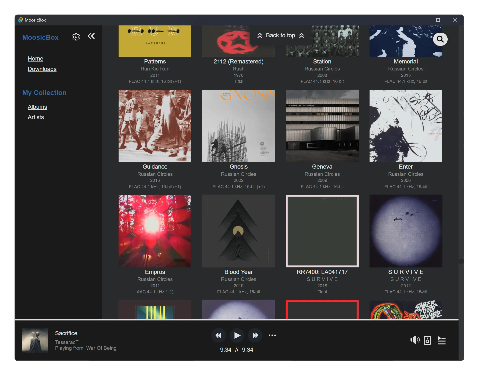 MoosicBox showcase desktop